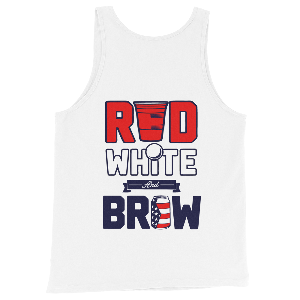 Red, White & Brew Tank Top (Design On Back)