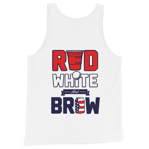 Red, White & Brew Tank Top (Design On Back)